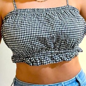 LA Hearts Gingham Cropped Top